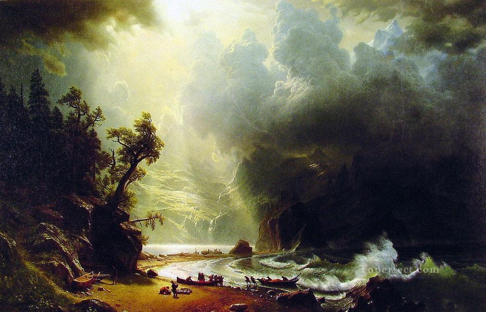 Pugest Sount on the Pacific Coast Albert Bierstadt Oil Paintings